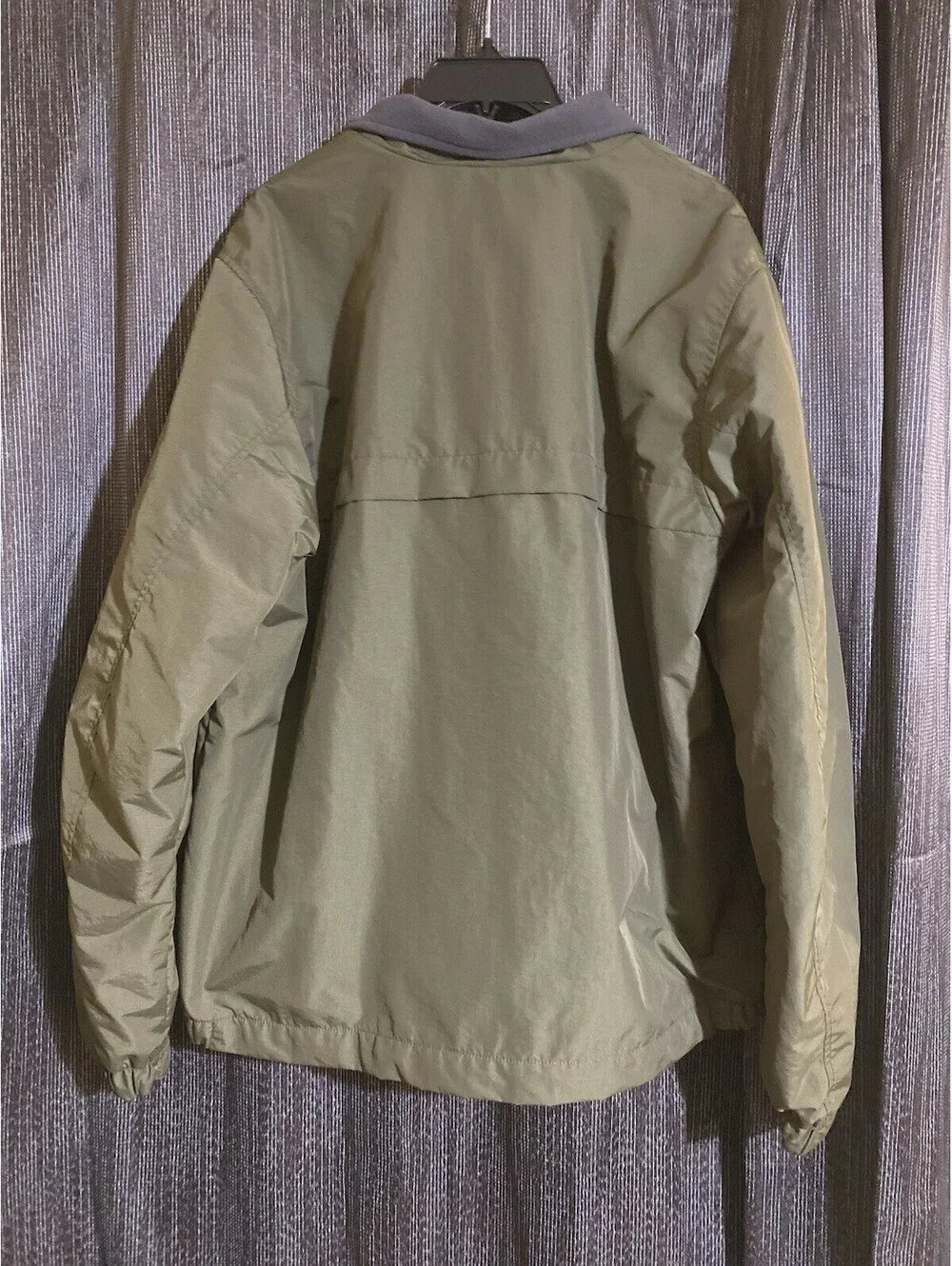 Eddie Bauer Men's Size Large Olive Green Full-Zip Coat - Fleece-Lined Thermore